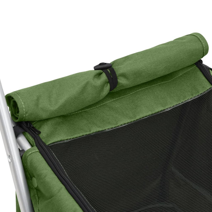 Folding Dog Stroller Green Linen Fabric 100 cm