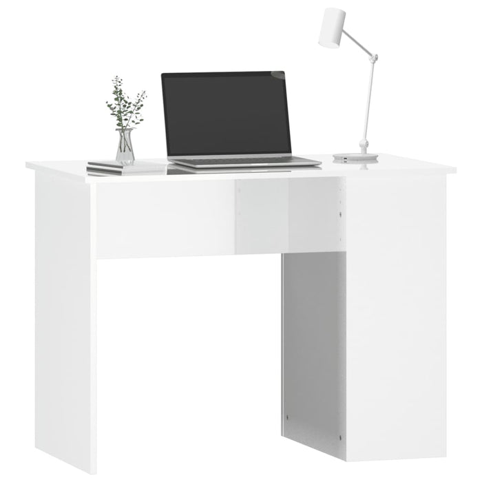 Desk High Gloss White 100x55x75 Engineered Wood 100 cm