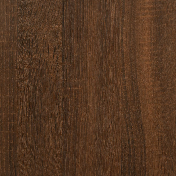 Desk Brown Oak Engineered Wood and Iron 80 cm