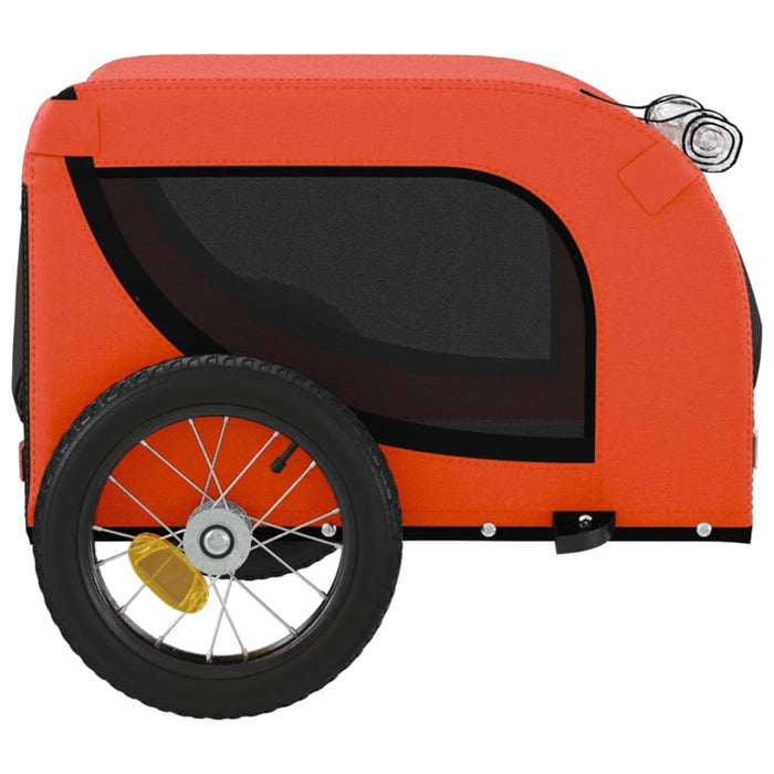 Dog Bike Trailer Orange and Black Oxford Fabric and Iron