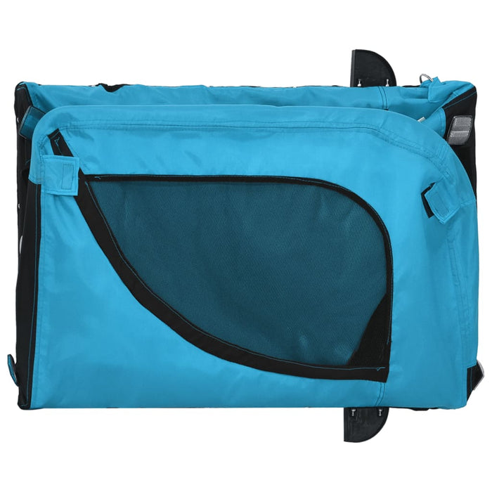 Dog Bike Trailer Blue and Black Oxford Fabric and Iron