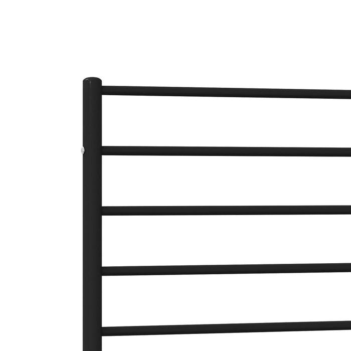 Metal Bed Frame with Headboard Black 107 cm