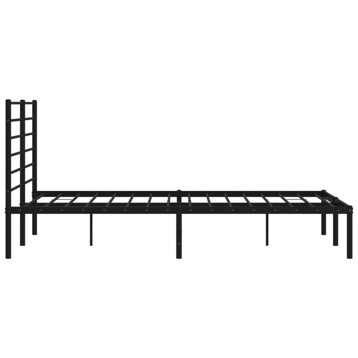 Metal Bed Frame with Headboard Black 4FT Small Double