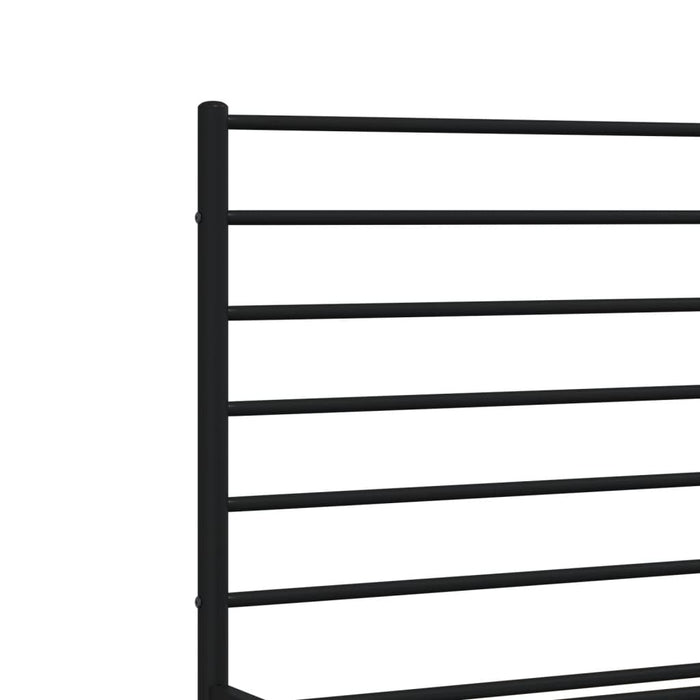 Metal Bed Frame with Headboard Black 5FT King Size
