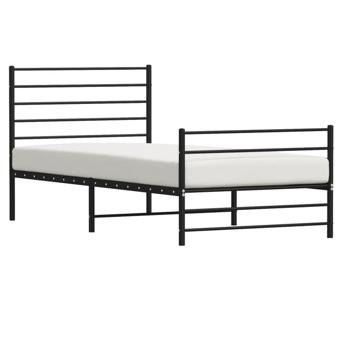 Metal Bed Frame with Headboard and Footboard Black 3FT Single