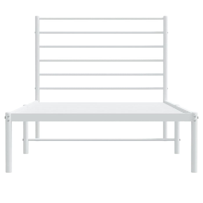 Metal Bed Frame with Headboard White 2FT6 Small Single