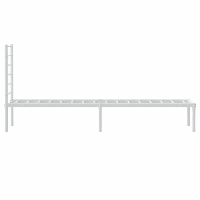 Metal Bed Frame with Headboard White 90 cm