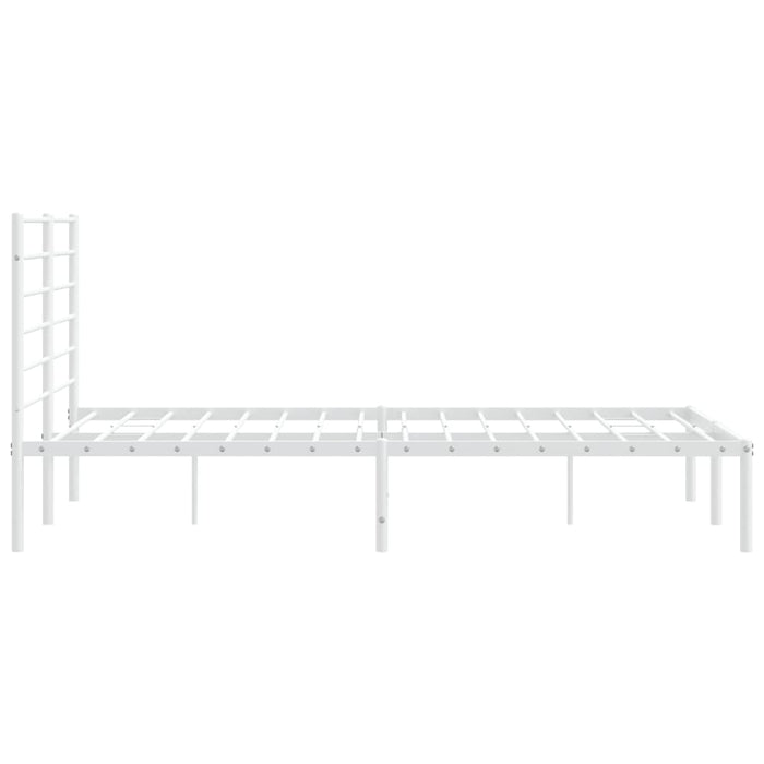Metal Bed Frame with Headboard White 4FT6 Double