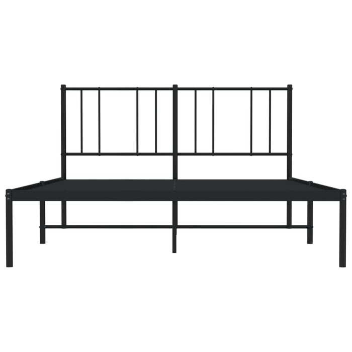 Metal Bed Frame with Headboard Black 4FT6 Double
