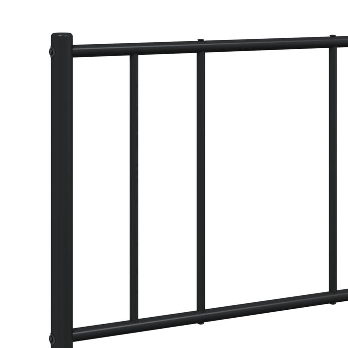 Metal Bed Frame with Headboard Black 4FT6 Double