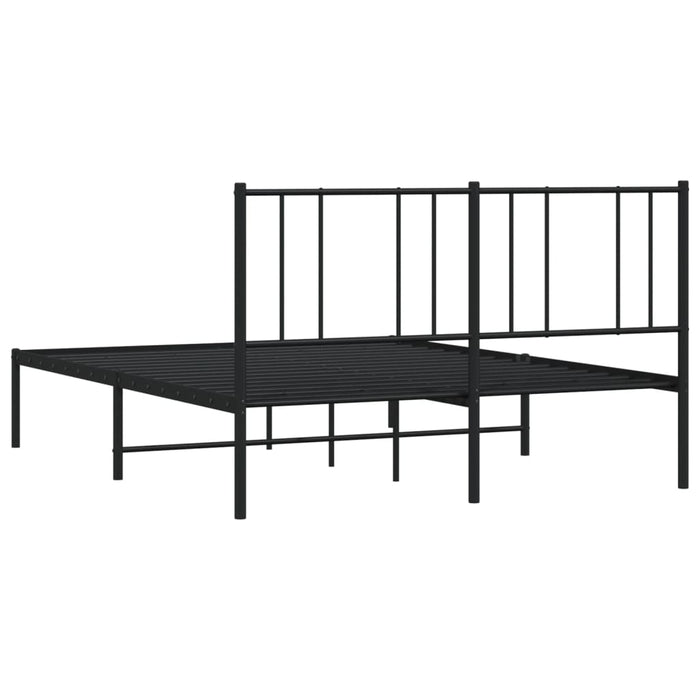 Metal Bed Frame with Headboard Black 5FT King Size