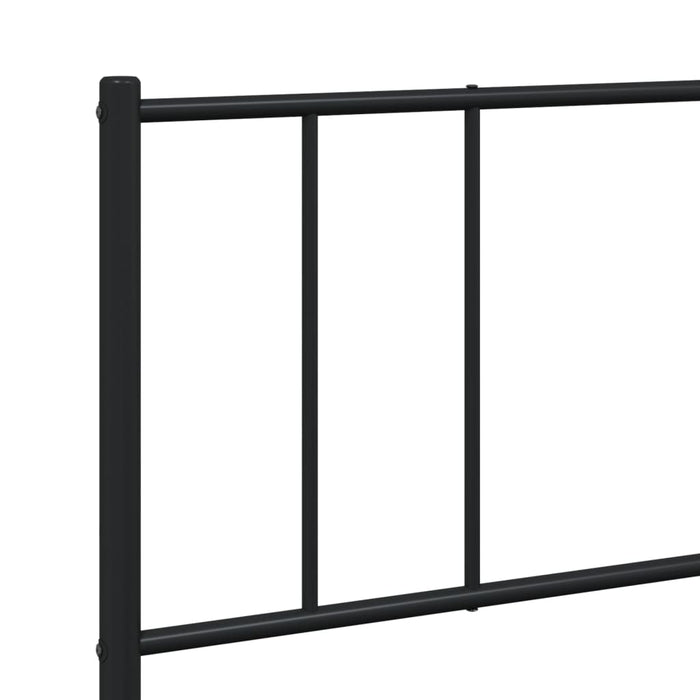 Metal Bed Frame with Headboard Black 200 cm