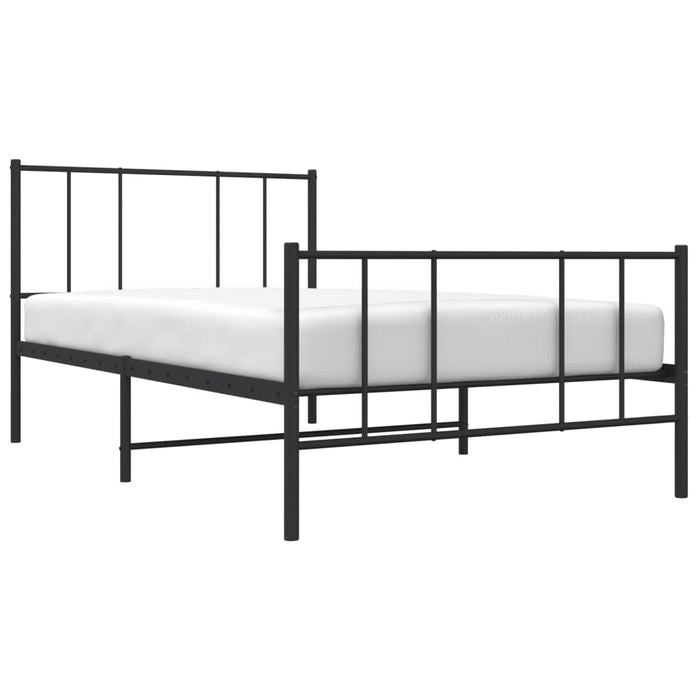 Metal Bed Frame with Headboard and Footboard Black 3FT Single