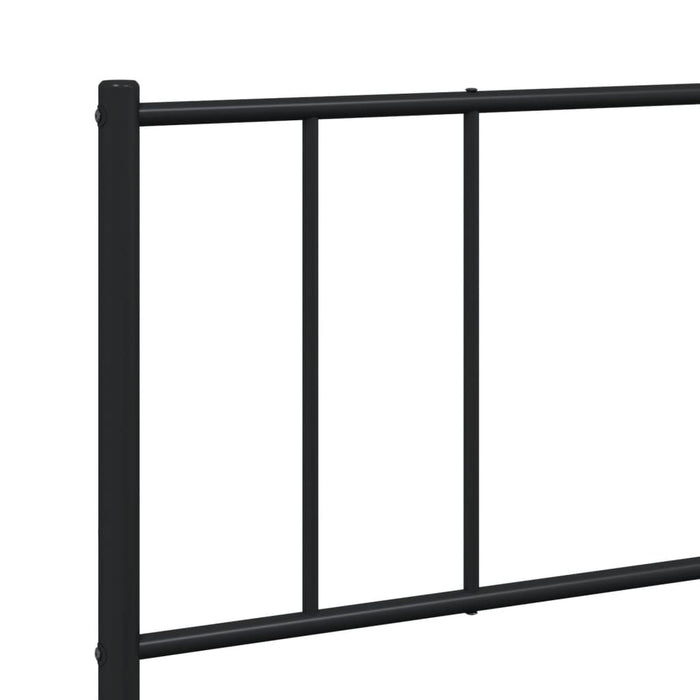 Metal Bed Frame with Headboard and Footboard Black 6FT Super King