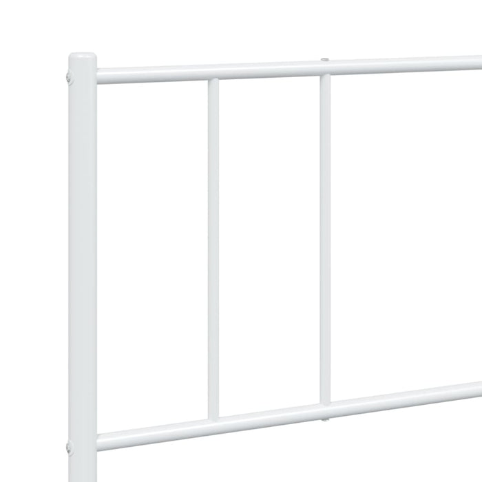 Metal Bed Frame with Headboard White 6FT Super King