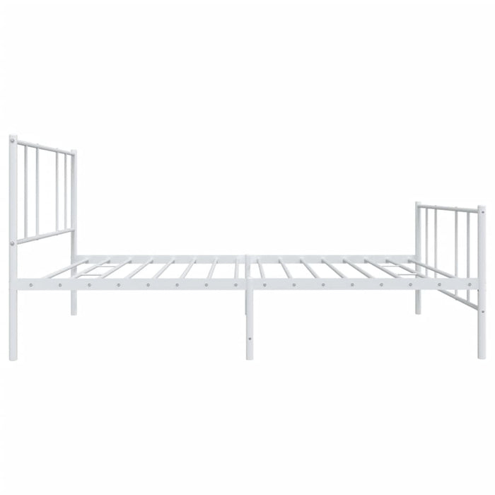 Metal Bed Frame with Headboard and Footboard White 3FT Single