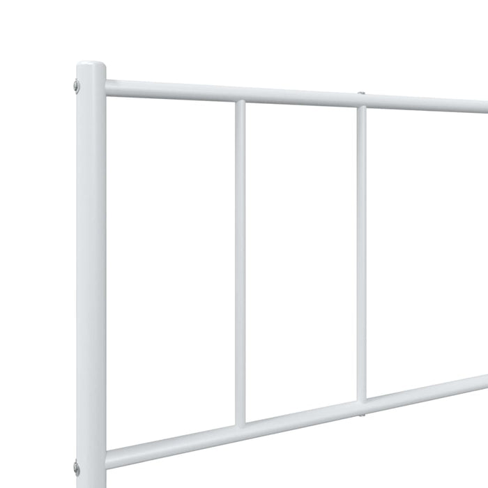 Metal Bed Frame with Headboard and Footboard White 100 cm