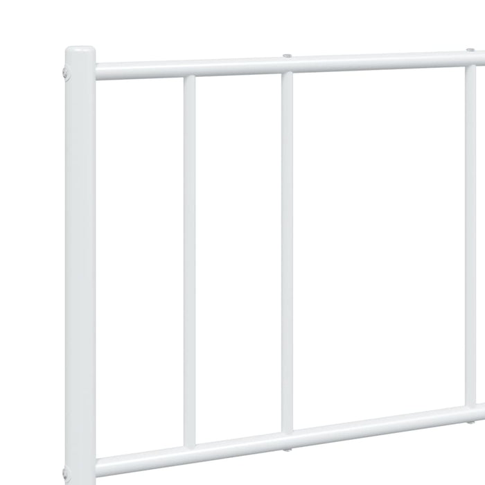 Metal Bed Frame with Headboard and Footboard White 4FT Small Double