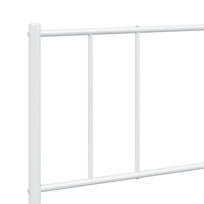 Metal Bed Frame with Headboard and Footboard White 6FT Super King