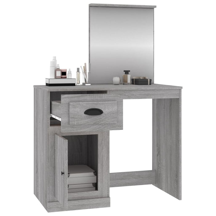 Dressing Table with Mirror Grey Sonona Engineered Wood 90 cm