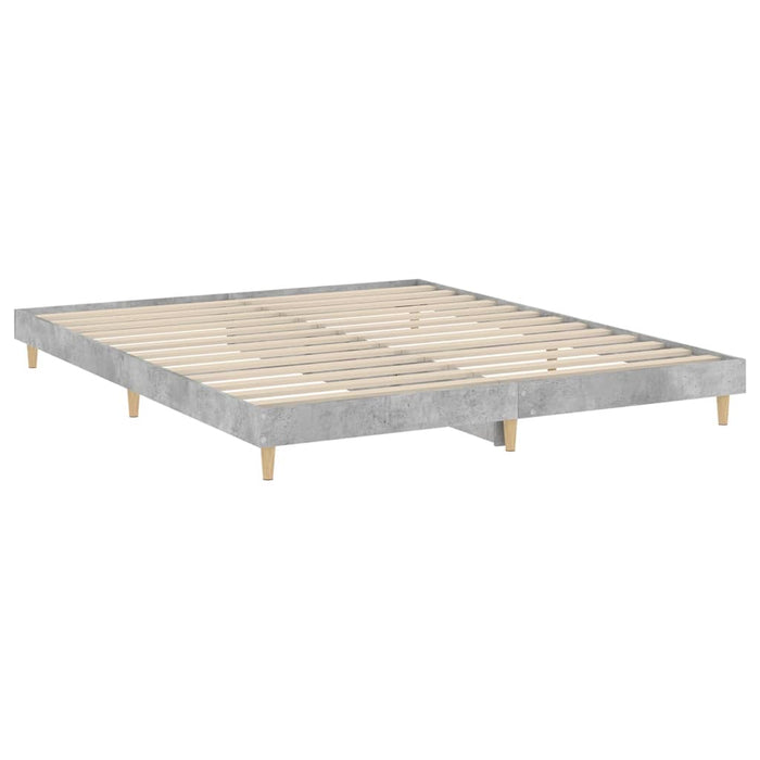 Bed Frame Concrete Grey Engineered Wood 200 cm