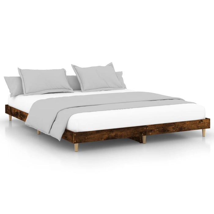 Bed Frame Smoked Oak Engineered Wood 200 cm