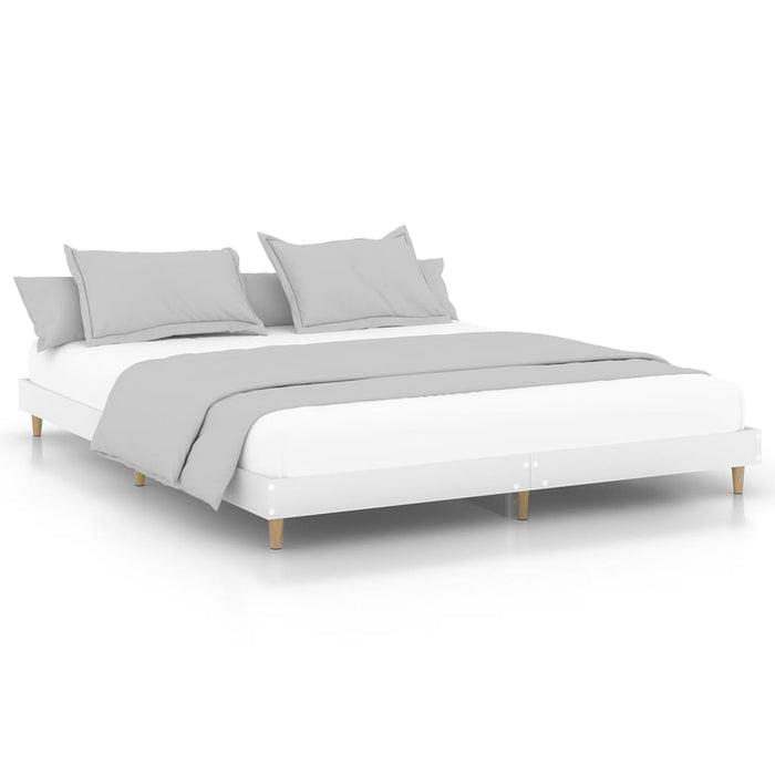 Bed Frame White Engineered Wood 180 cm