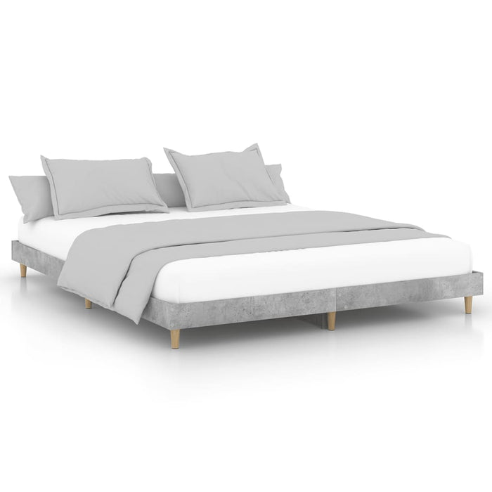 Bed Frame Concrete Grey Engineered Wood 160 cm