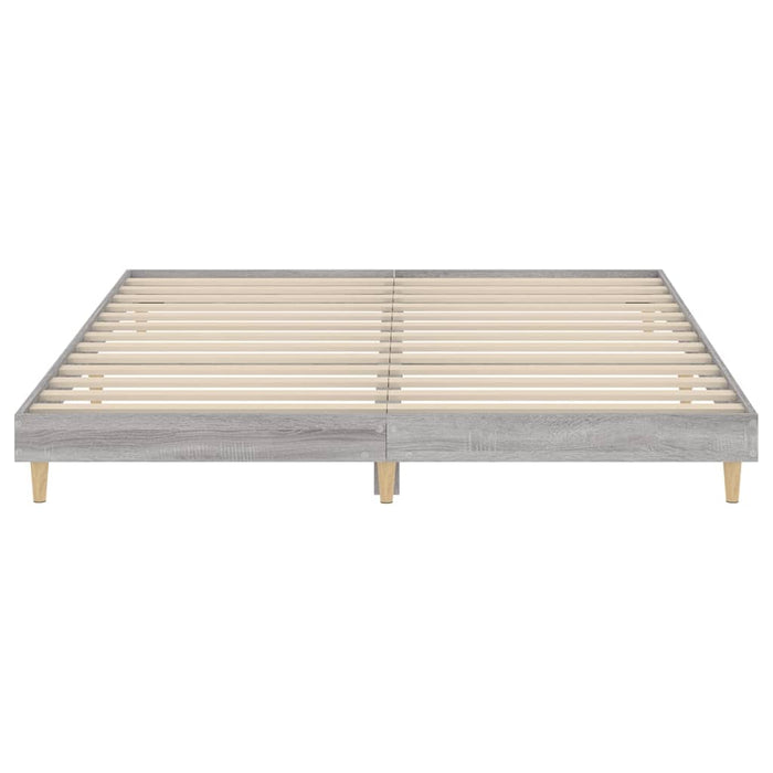 Bed Frame Grey Sonoma Engineered Wood 160 cm