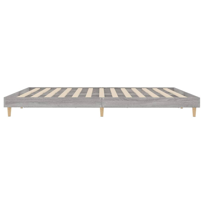 Bed Frame Grey Sonoma Engineered Wood 150 cm
