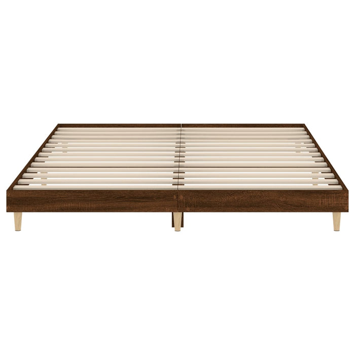 Bed Frame Brown Oak Engineered Wood 150 cm