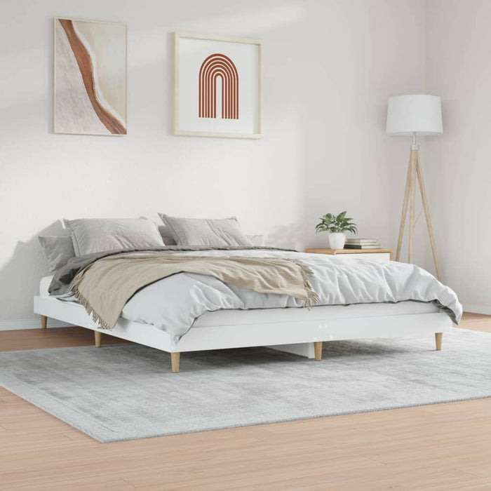 Bed Frame White Engineered Wood 120 cm