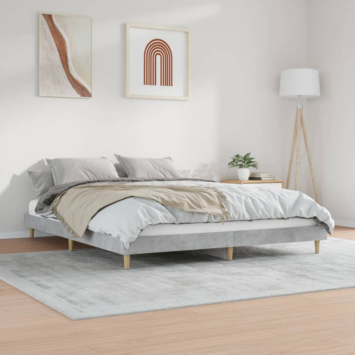 Bed Frame Concrete Grey Engineered Wood 120 cm
