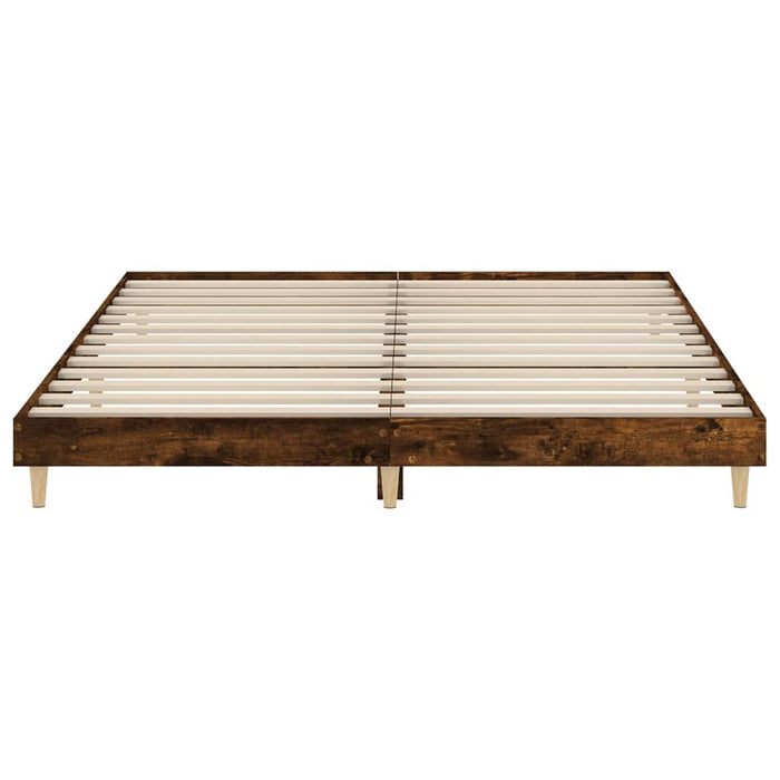 Bed Frame Smoked Oak Engineered Wood 120 cm