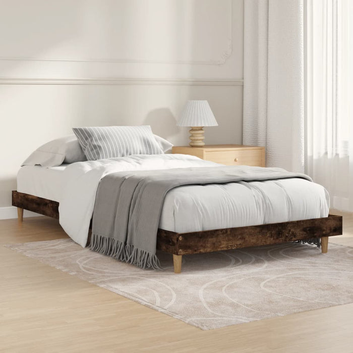 Bed Frame Smoked Oak Engineered Wood 100 cm