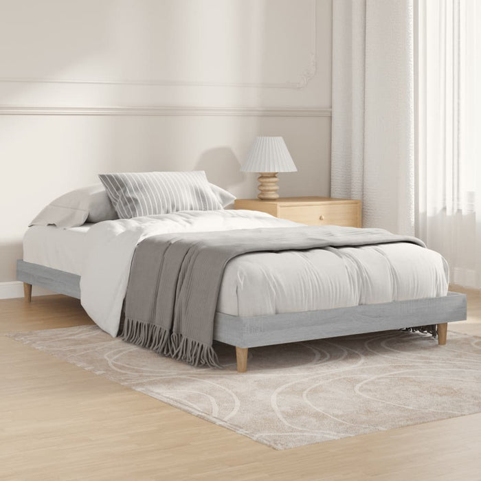 Bed Frame Grey Sonoma Engineered Wood 100 cm