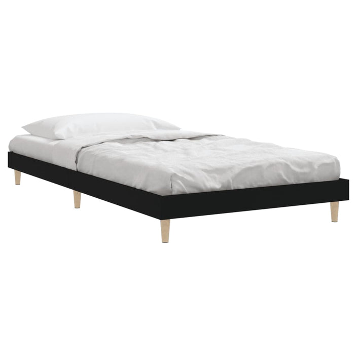 Bed Frame Black Engineered Wood 90 cm