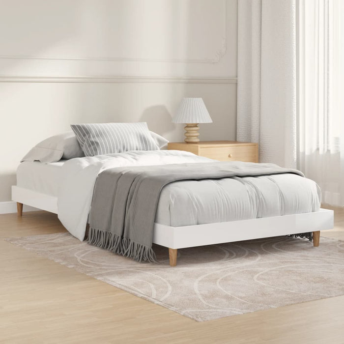 Bed Frame High Gloss White Engineered Wood 90 cm