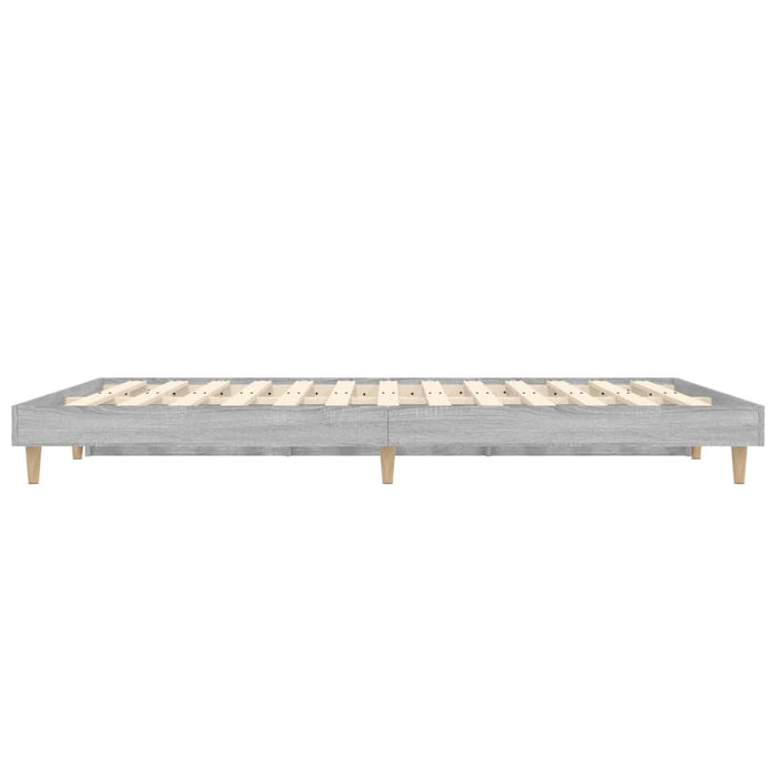 Bed Frame Grey Sonoma Engineered Wood 140 cm