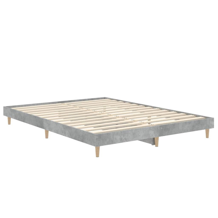 Bed Frame Concrete Grey Engineered Wood 135 cm