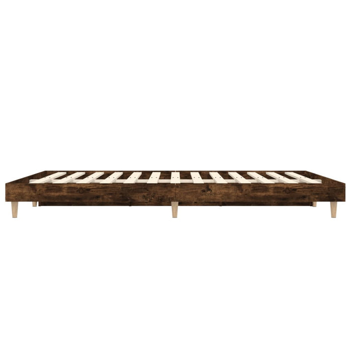 Bed Frame Smoked Oak Engineered Wood 135 cm