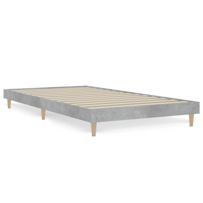 Bed Frame Concrete Grey Engineered Wood 90 cm