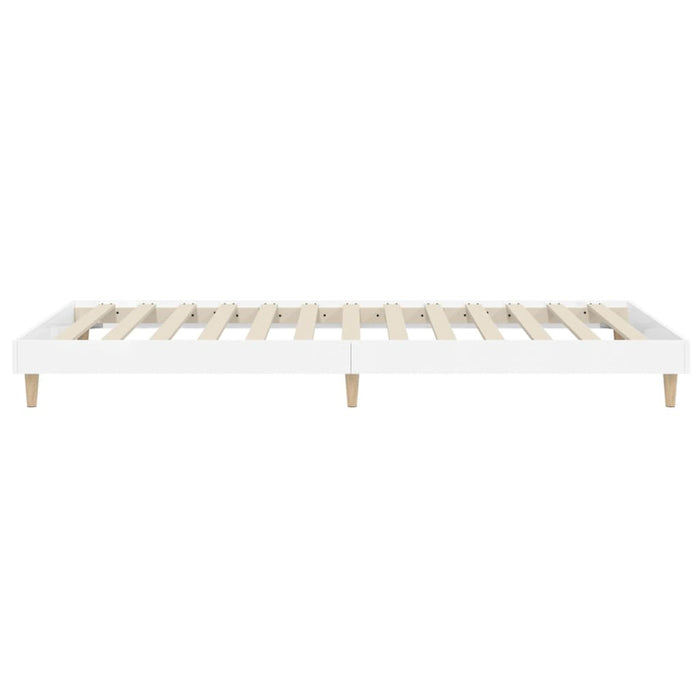Bed Frame High Gloss White Engineered Wood 75 cm