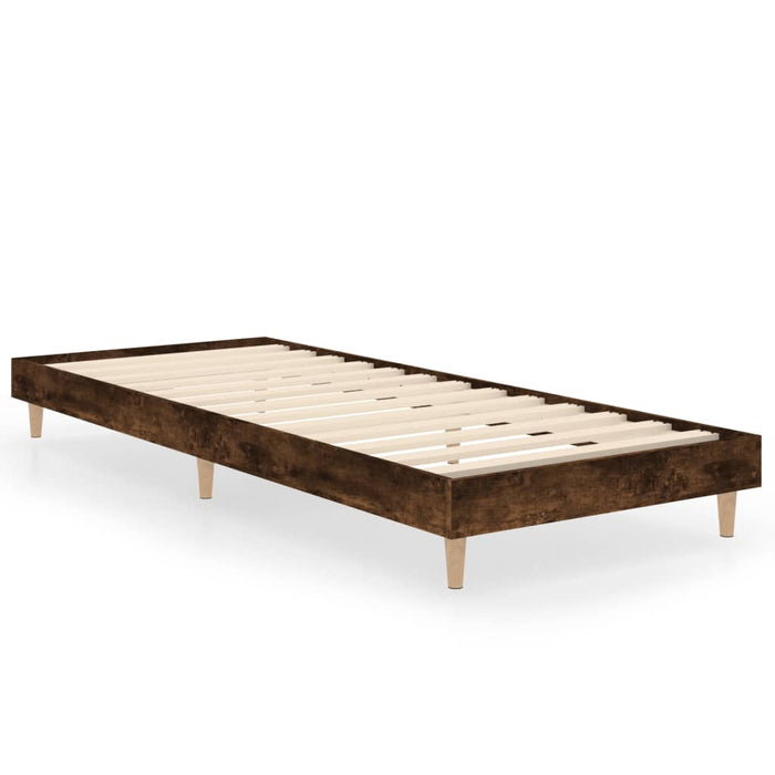 Bed Frame Smoked Oak Engineered Wood 75 cm