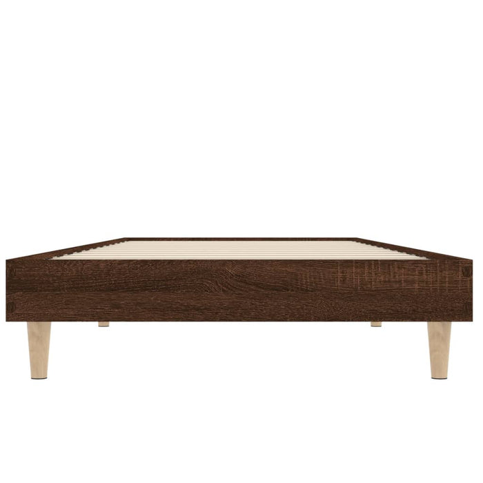 Bed Frame Brown Oak Engineered Wood 75 cm