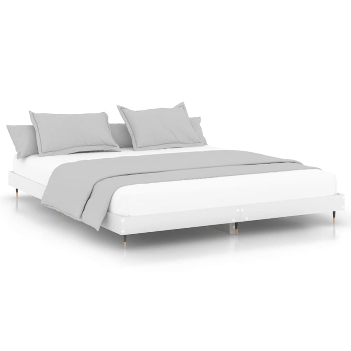 Bed Frame White Engineered Wood 200 cm