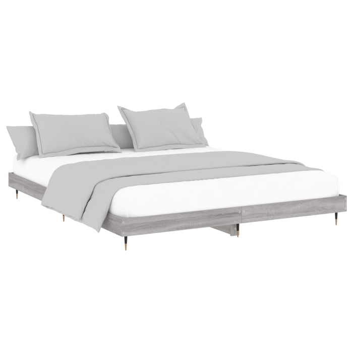 Bed Frame Grey Sonoma Engineered Wood 200 cm