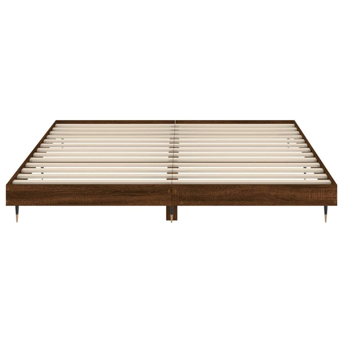 Bed Frame Brown Oak Engineered Wood 200 cm