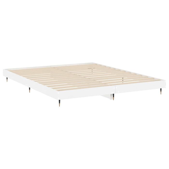 Bed Frame High Gloss White 5FT King Size Engineered Wood