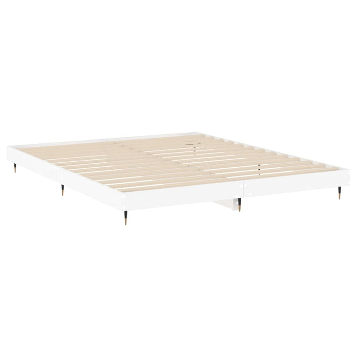 Bed Frame White Engineered Wood 120 cm